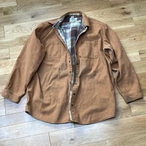 L.L. Bean Men's Plaid Lined canvas workwear shirt, worn XXL tall